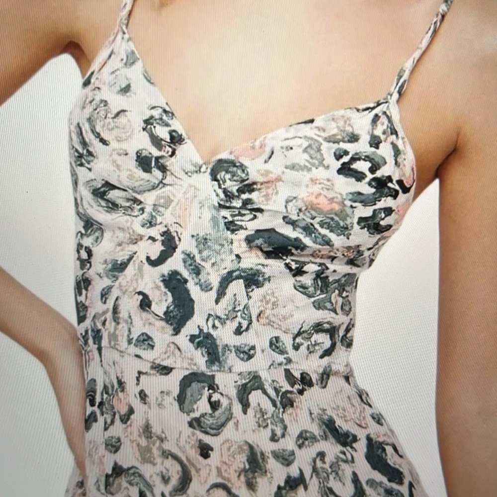Free people Godet midi slip dress by Lily & Lionel, watercolor